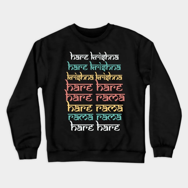 Hare Krishna Hare Krishna Mantra Chanting Hinduism Crewneck Sweatshirt by alltheprints